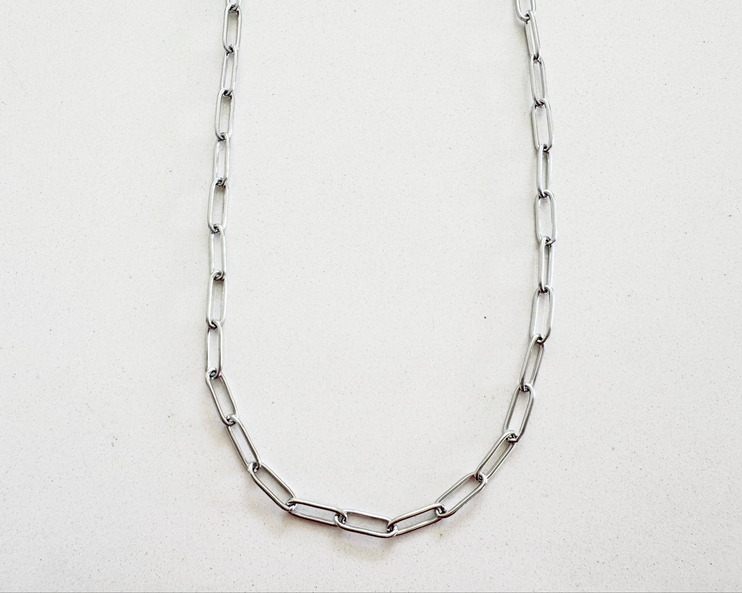 Silver Paper Clip Necklace