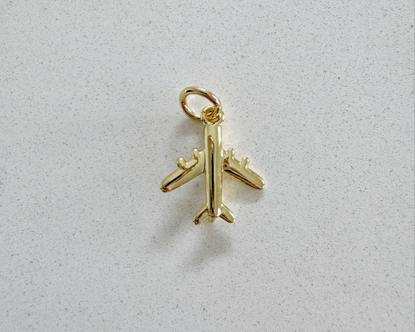 Gold Airplane Charm