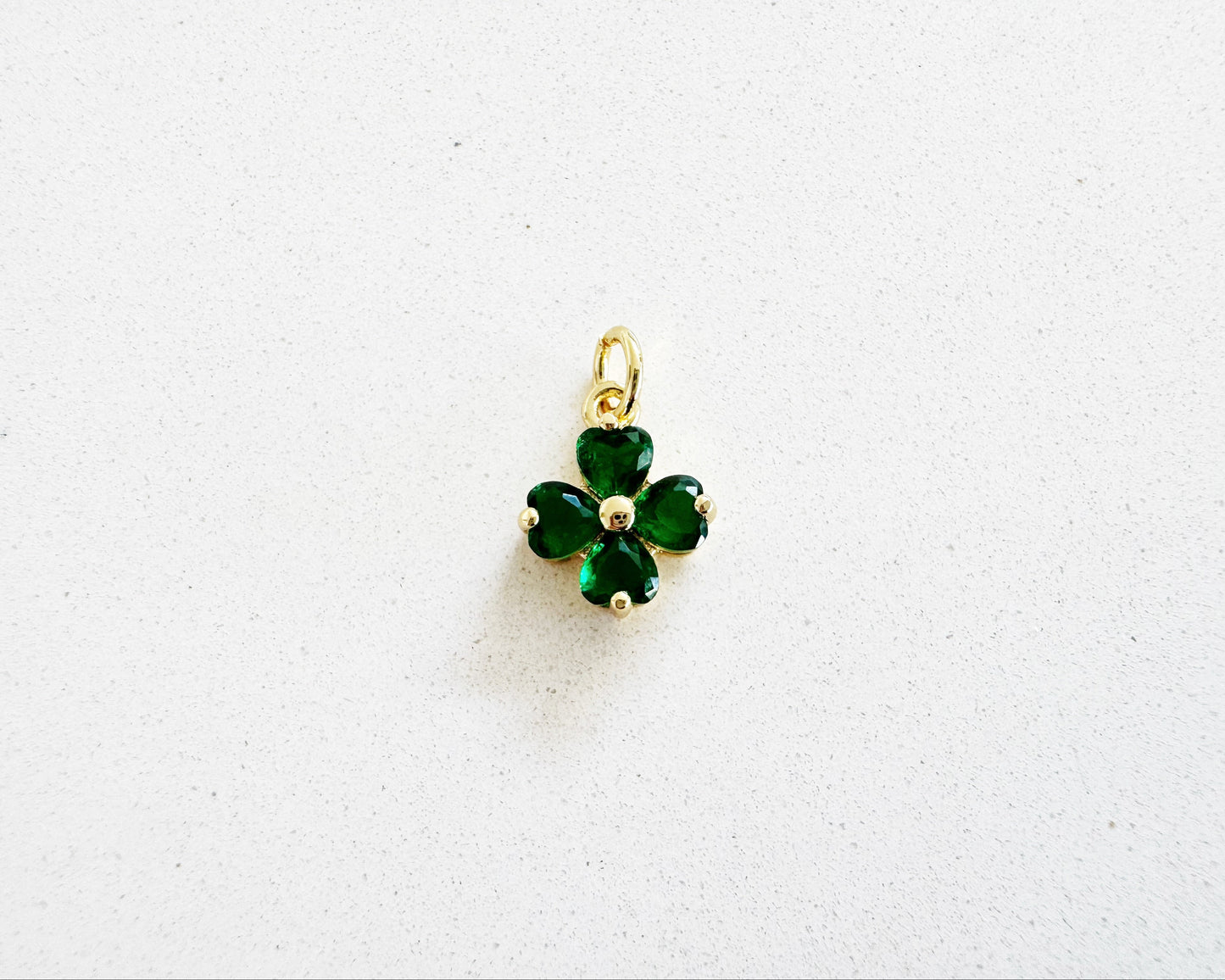 Green Four Leaf Clover Charm