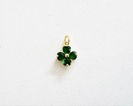 Green Four Leaf Clover Charm