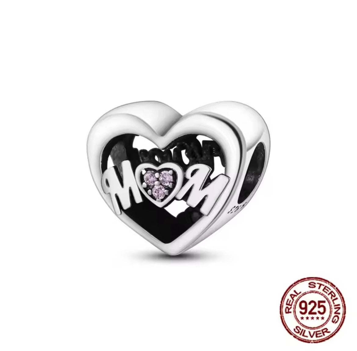 I Love You Mom Heart Charm