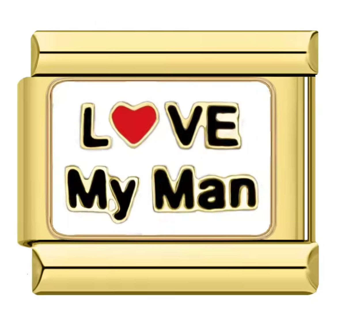 Love My Man Italy Charm Gold Link