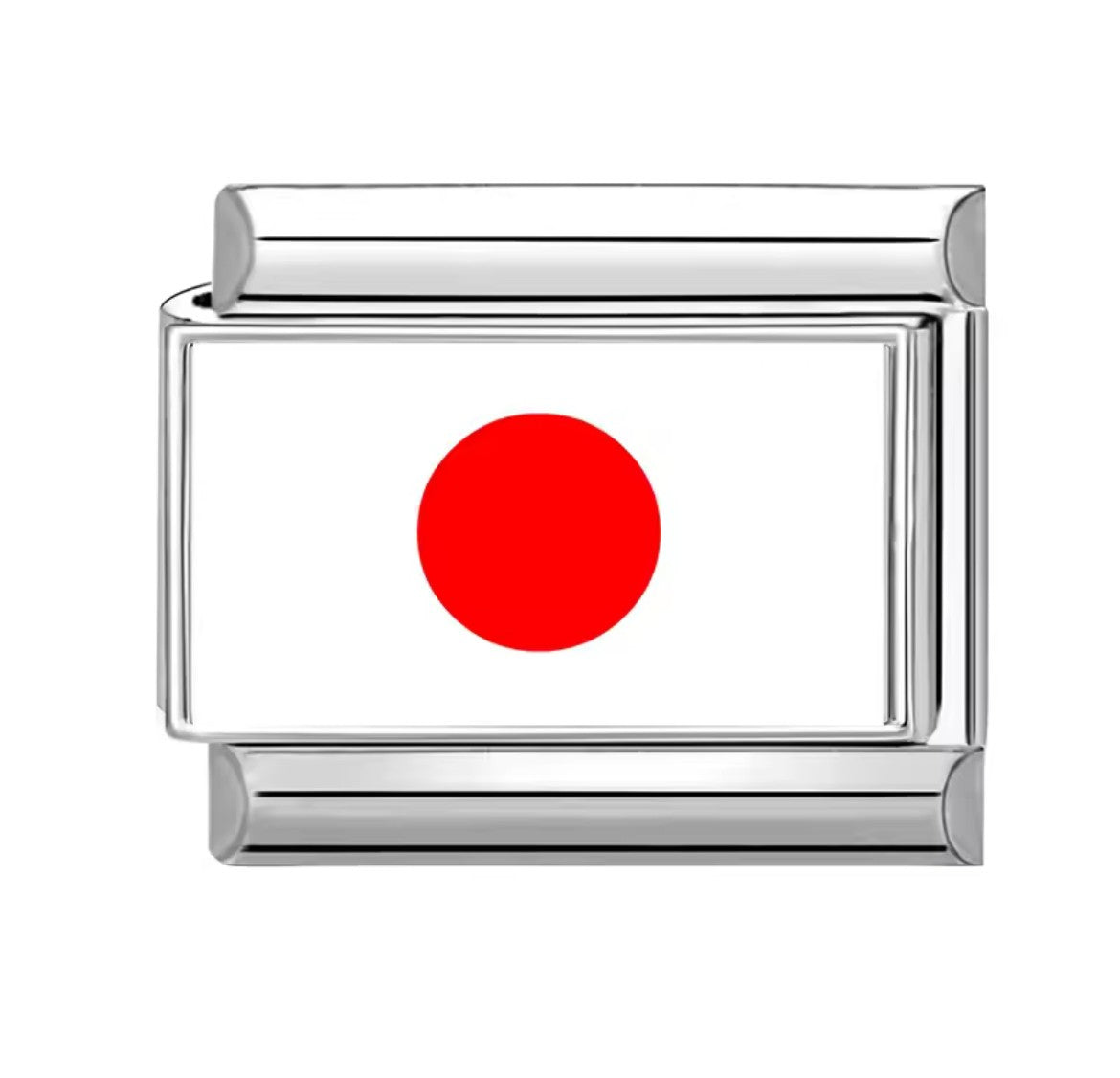 Japan Flag Charm Silver Link