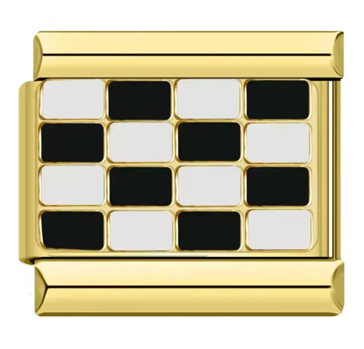 Checkered Flag Charm Gold Link