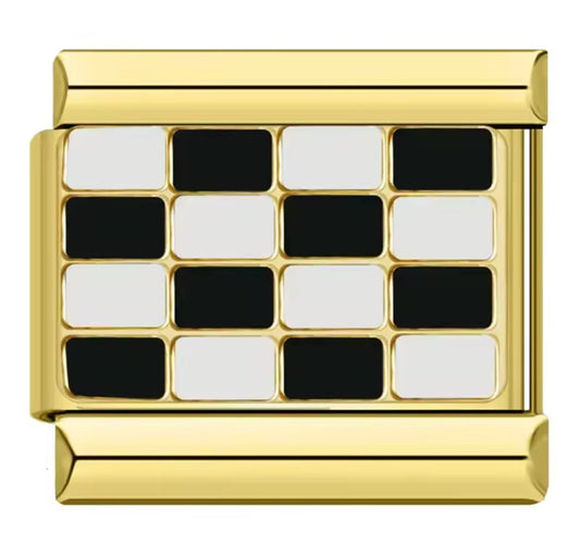 Checkered Flag Charm Gold Link