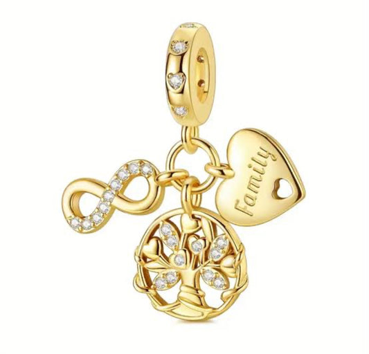 Family Infinity Triple Dangle Charm