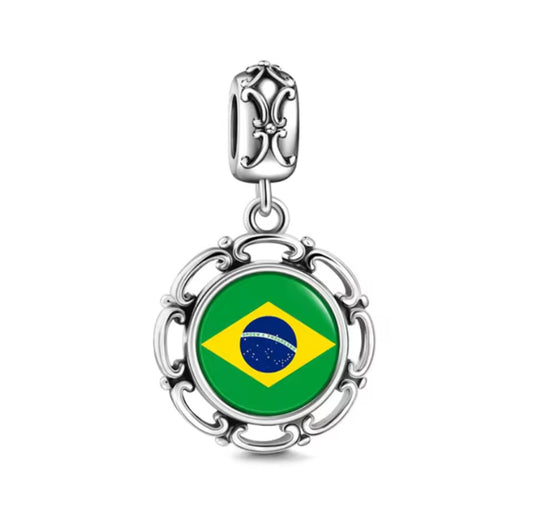 Brazil Flag Dangle Charm