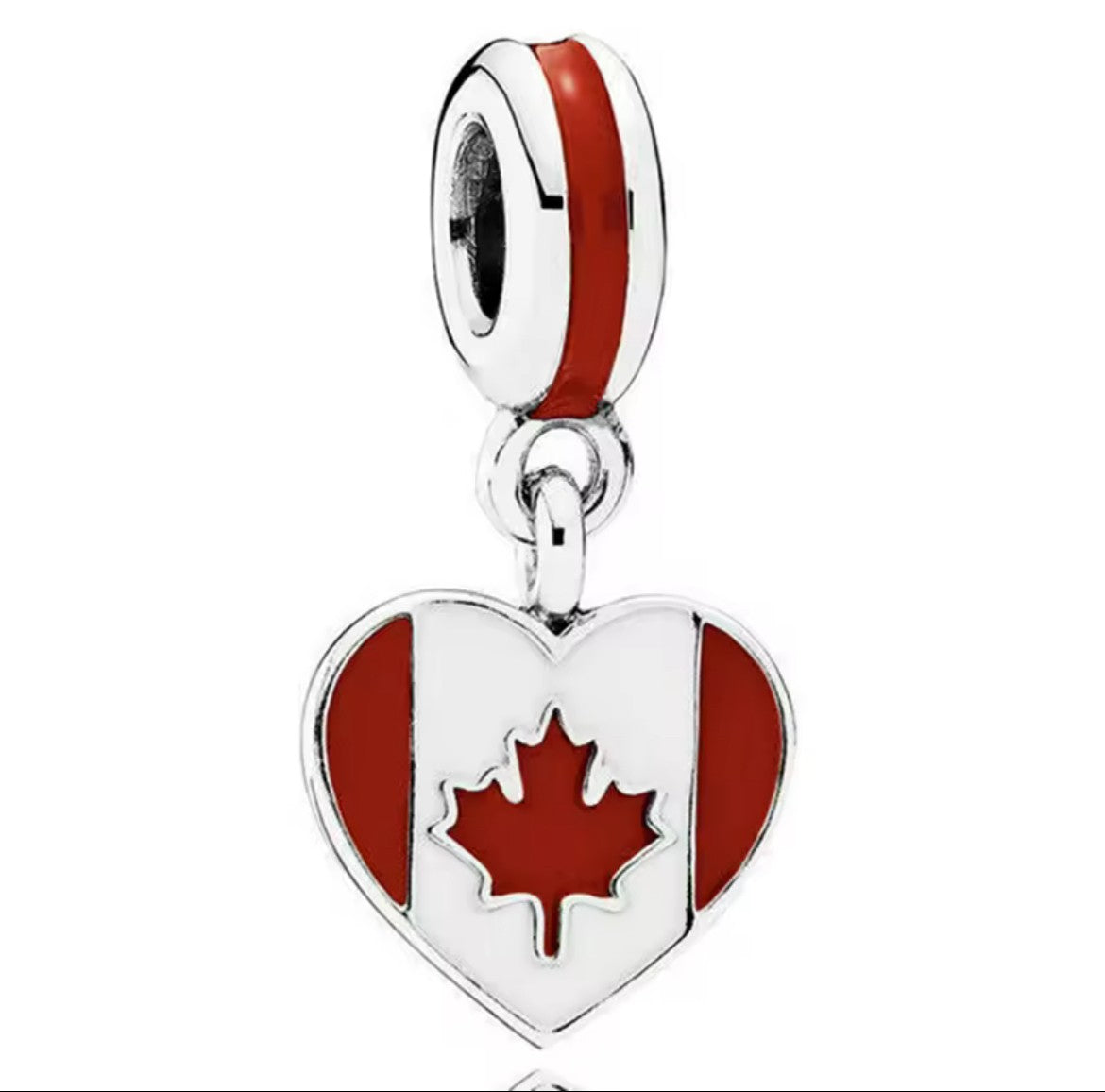 Canada Flag Heart Dangle Charm
